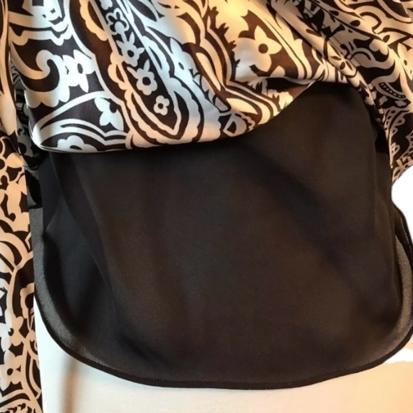 INC Halter Top 100% Silk, Brown Cream Floral Tropical - Picture 7 of 8